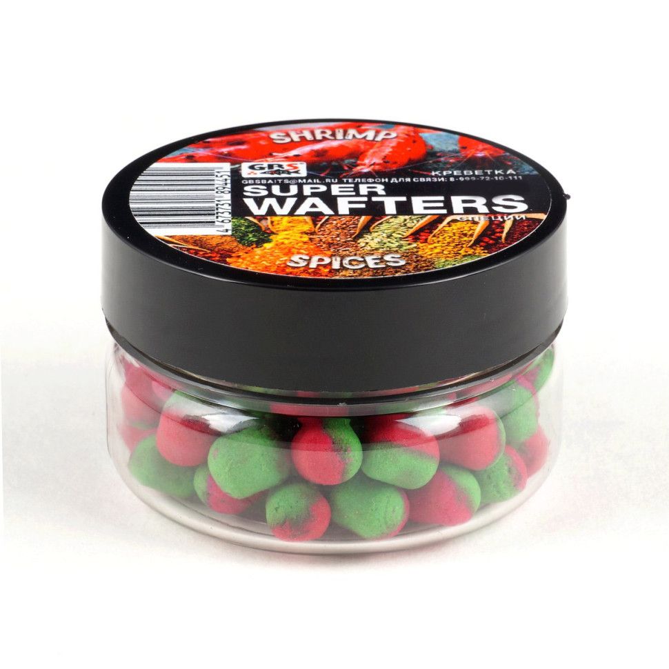 

Вафтерсы GBS BaITS Super Wafters 6x9 мм 48 гр Креветка Специи, Super Wafters 6x9 мм