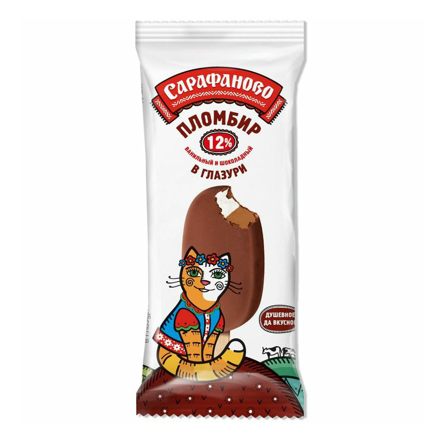 

Эскимо пломбир Сарафаново двухслойное в ванильно-шоколадной глазури 12% 75 г