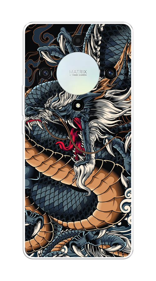 

Чехол на Honor X9A "Japanese Dragon", Коричневый;черный;синий, 6120850-1
