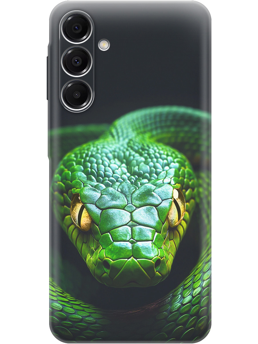 

Силиконовый чехол на Samsung Galaxy A16 с принтом "Зеленая змея", Прозрачный;черный;серебристый;зеленый, 786721713