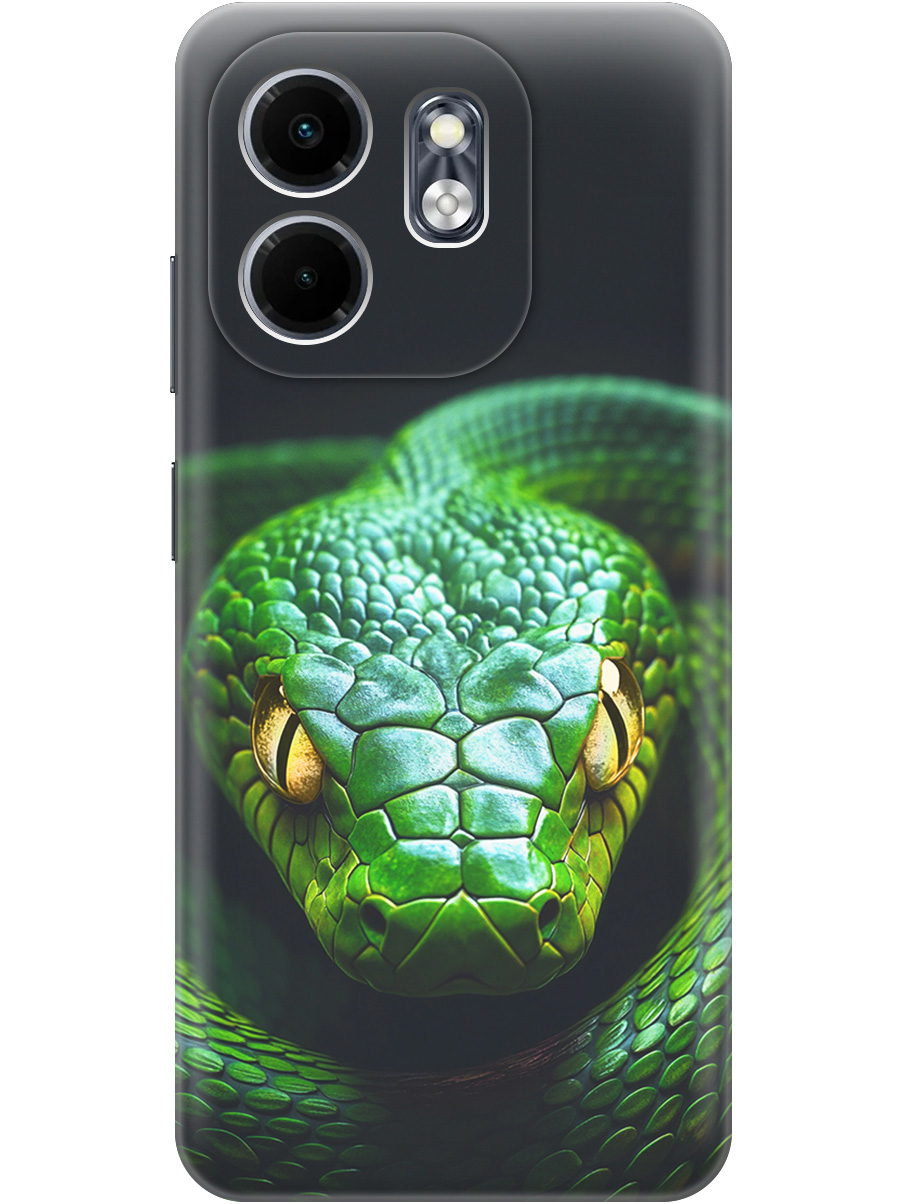 

Силиконовый чехол на Infinix Hot 50i / Smart 9 с принтом "Зеленая змея", Прозрачный;черный;серебристый;зеленый, 786719313