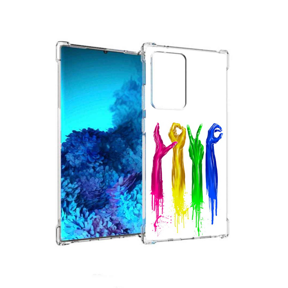 

Чехол MyPads Tocco для Samsung Galaxy Note 20 Ultra яркие руки love (PT151896.552.707), Прозрачный, Tocco