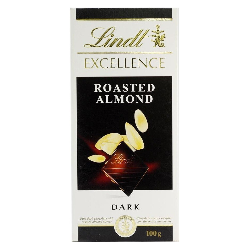 Шоколад Lindt Excellence тёмный, горький, с миндалём, 100 г