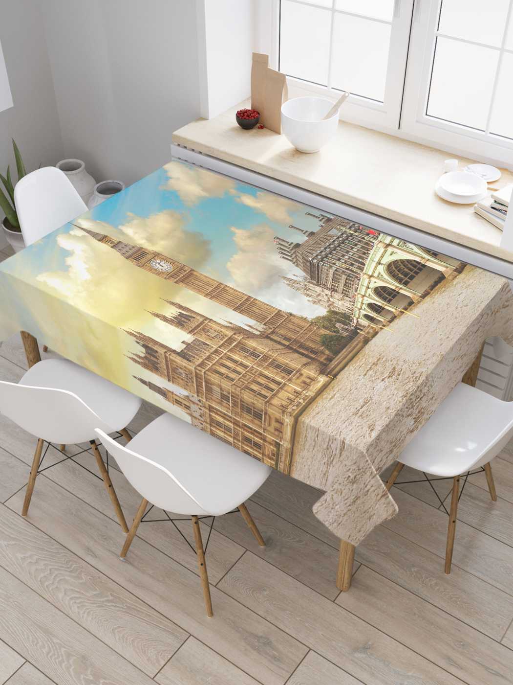 

Скатерть прямоугольная JoyArty "Мост у Биг-Бена" из сатена, 180x145 см, Бежевый, Мост у Биг-Бена