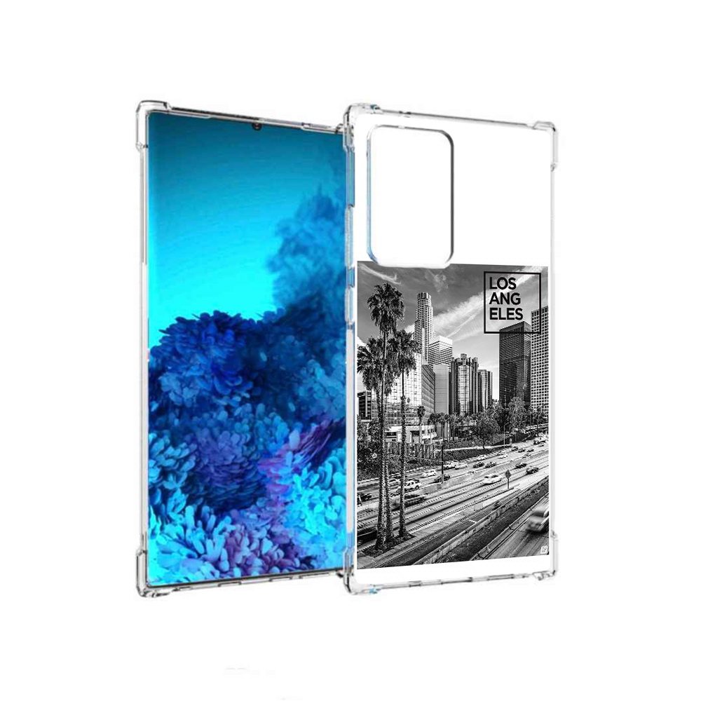 

Чехол MyPads Tocco для Samsung Galaxy Note 20 Ultra черно белый лос анджелес, Прозрачный, Tocco