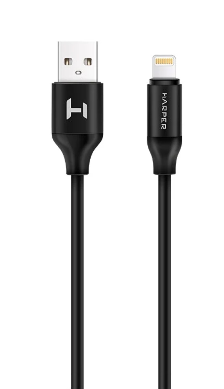 фото Кабель harper lightning (m), usb a(m), 1м, черный sch-530