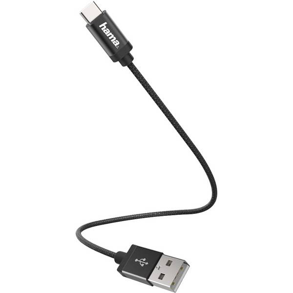 фото Кабель hama usb type-c (m), usb 2.0 (m), 0.2м, mfi, черный 00178281