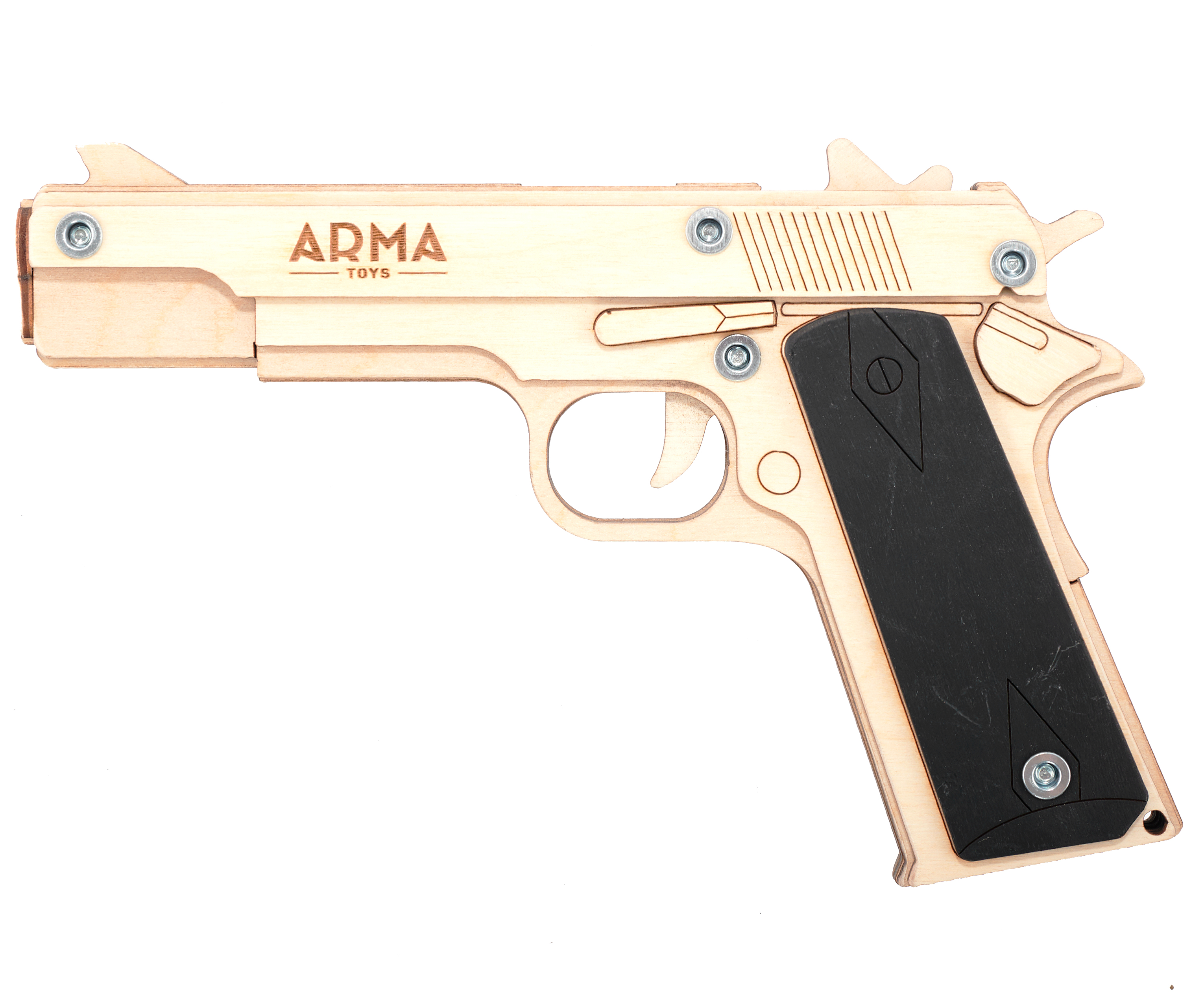 Резинкострел игрушечный Arma toys пистолет Кольт макет, Colt 1911, AT022 резинкострел игрушечный arma toys пистолет fallout подвижный затвор предохранитель at041