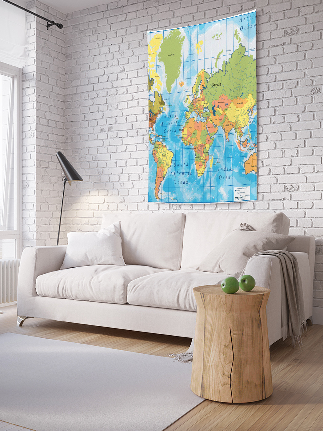 

Вертикальное фотопанно на стену JoyArty Карта мира 150x200 см, Карта мира