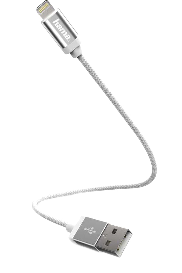 фото Кабель hama lightning (m), usb 2.0 (m), 0.2м, mfi, белый 00178283