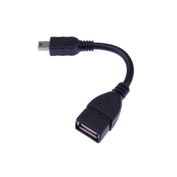 фото Кабель usb a(f), mini usb b (m), 0.2м, черный nobrand