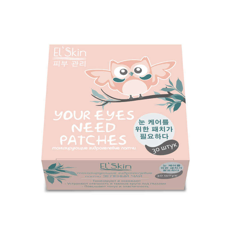 фото Тонизирующие гидрогелевые патчи el'skin green tea hydrogel eye patch 30 шт