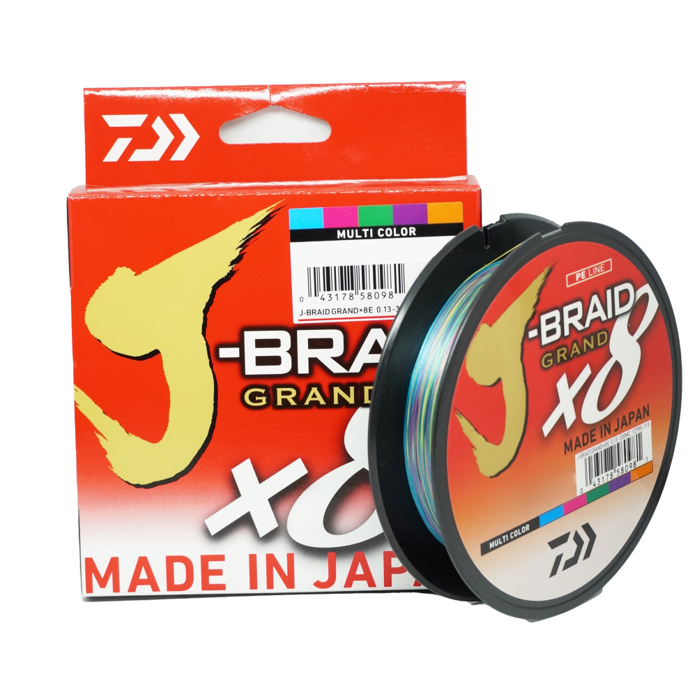 

Леска плетеная (шнур) DAIWA J-BRAID GRAND X8E MULTI COLOR (12795-135RU (300 м 0,35мм)