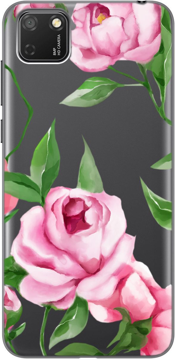 

Чехол на Honor 9S/Huawei Y5P "Amazing Peonies" прозрачный, Прозрачный;розовый, 5275