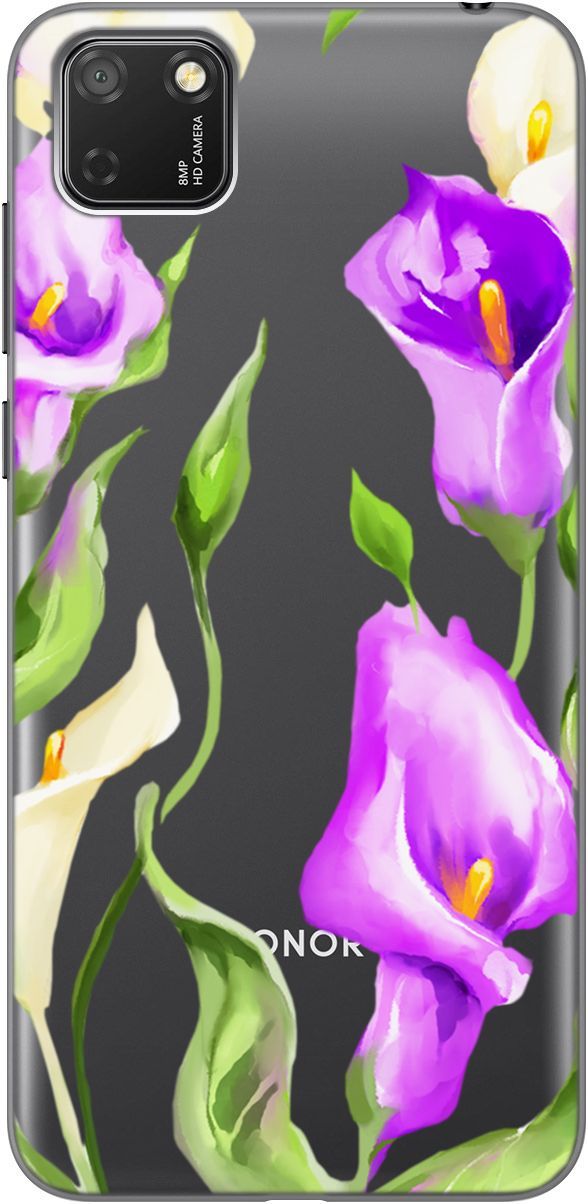 

Чехол на Honor 9S/Huawei Y5P "Amazing Callas" прозрачный, Прозрачный;фиолетовый, 5275