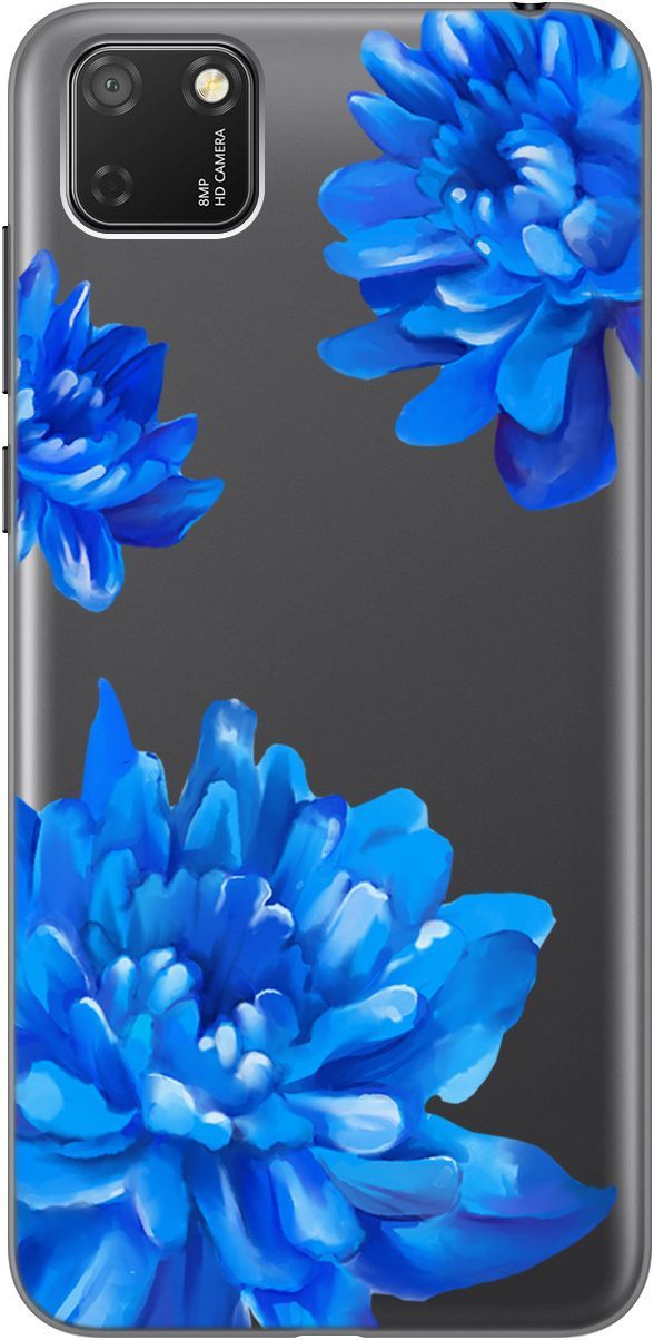 

Чехол на Honor 9S/Huawei Y5P "Amazing Asters" прозрачный, Прозрачный;голубой, 5275