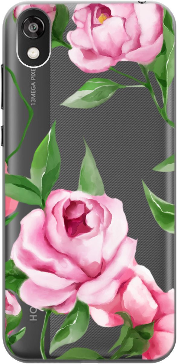 

Чехол на Honor 8S/Huawei Y5 (2019) "Amazing Peonies" прозрачный, Прозрачный;розовый, 5270