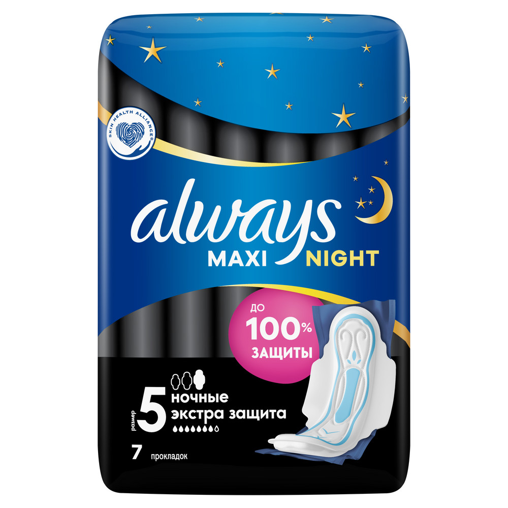 фото Always женские гигиенические прокладки maxi secure night extra 7шт procter & gamble