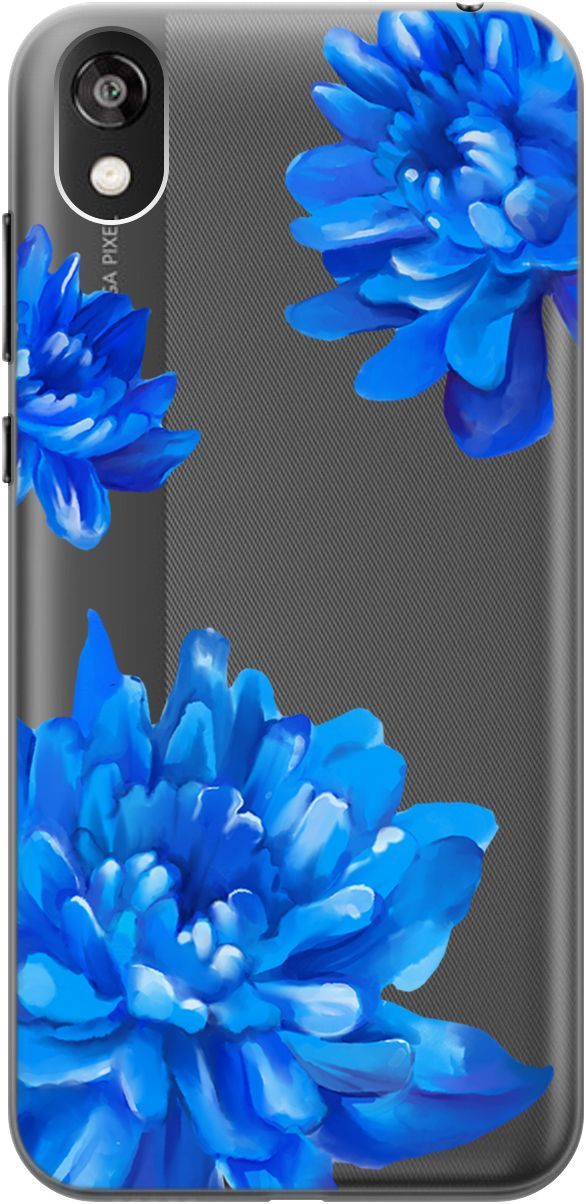 

Чехол на Honor 8S/Huawei Y5 (2019) "Amazing Asters" прозрачный, Прозрачный;голубой, 5270