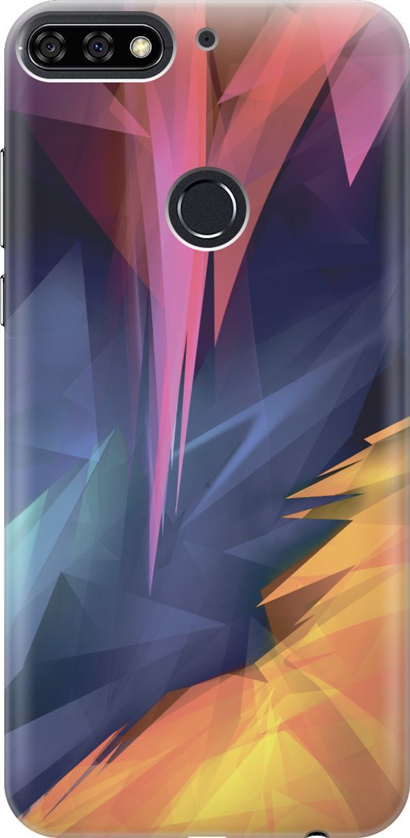 

Чехол на Honor 7C/7A Pro/Huawei Y6 Prime (2018) "Розовый, синий, желтый", Желтый;розовый, 6186