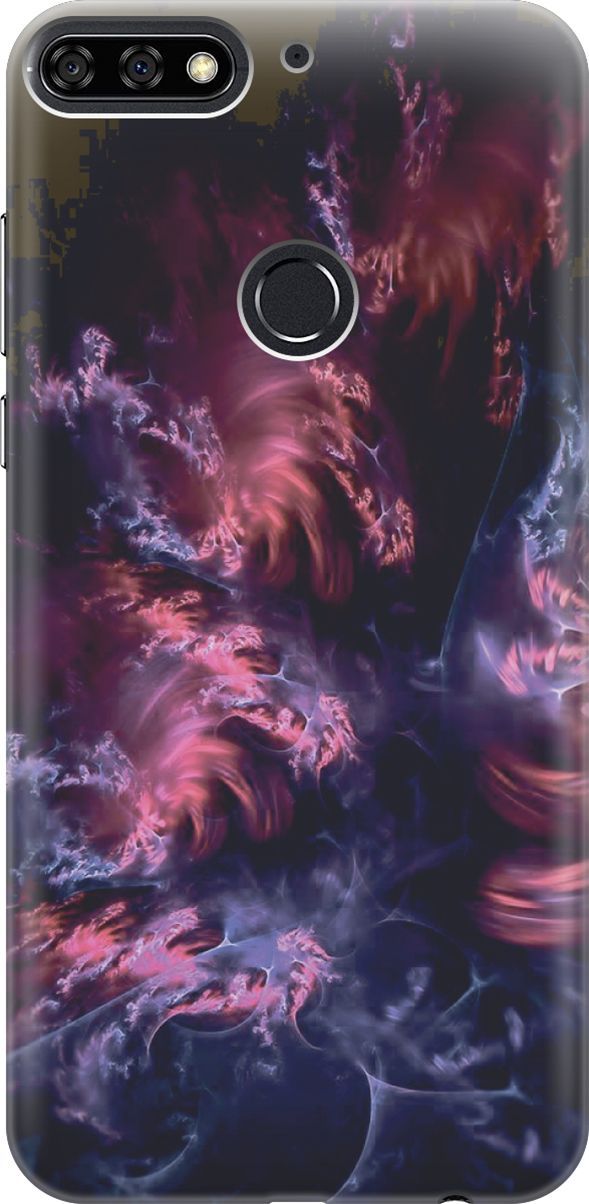 

Чехол на Honor 7C/7A Pro/Huawei Y6 Prime (2018) "Розово-фиолетовые молнии", Розовый;фиолетовый, 6186