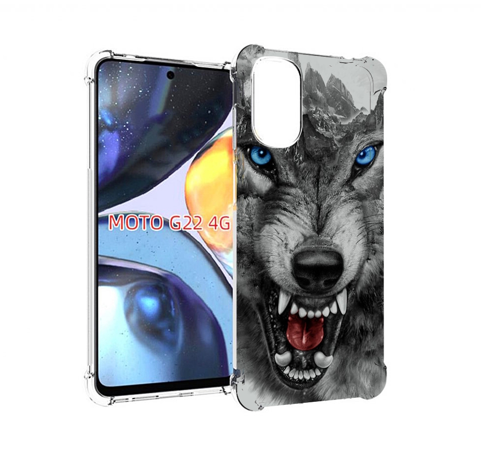 

Чехол MyPads Волк-частица мужской для Motorola Moto G22 4G, Прозрачный, Tocco