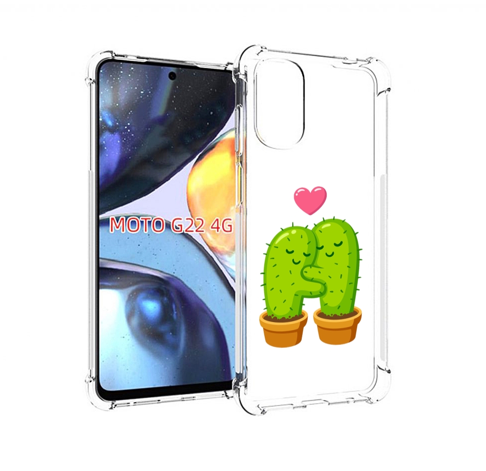 

Чехол MyPads Влюбленные-кактусы для Motorola Moto G22 4G, Прозрачный, Tocco