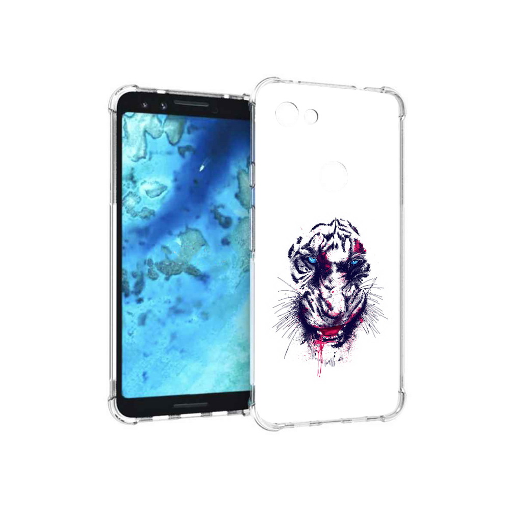

Чехол MyPads Tocco для Google Pixel 3 безумный тигр, Прозрачный, Tocco