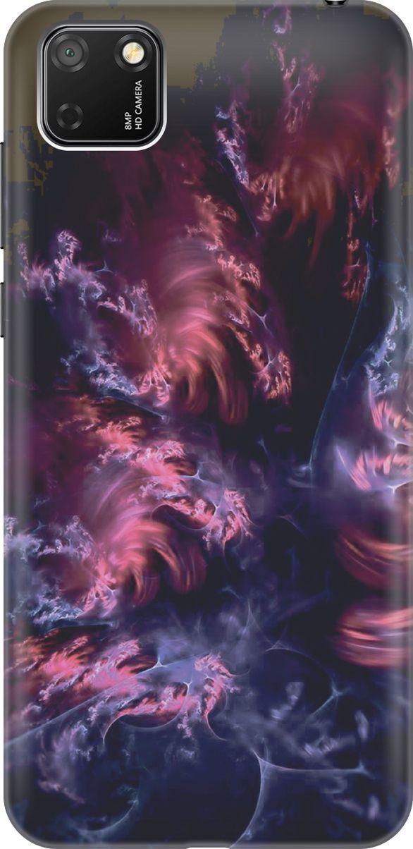 Чехол для Honor 9S/Huawei Y5P с молниями розово-фиолетового цвета.