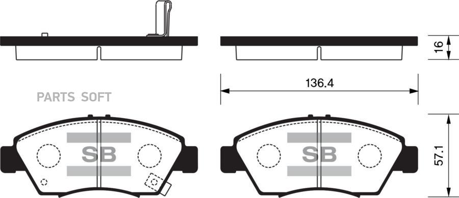 

Тормозные колодки Sangsin brake дисковые SP1221