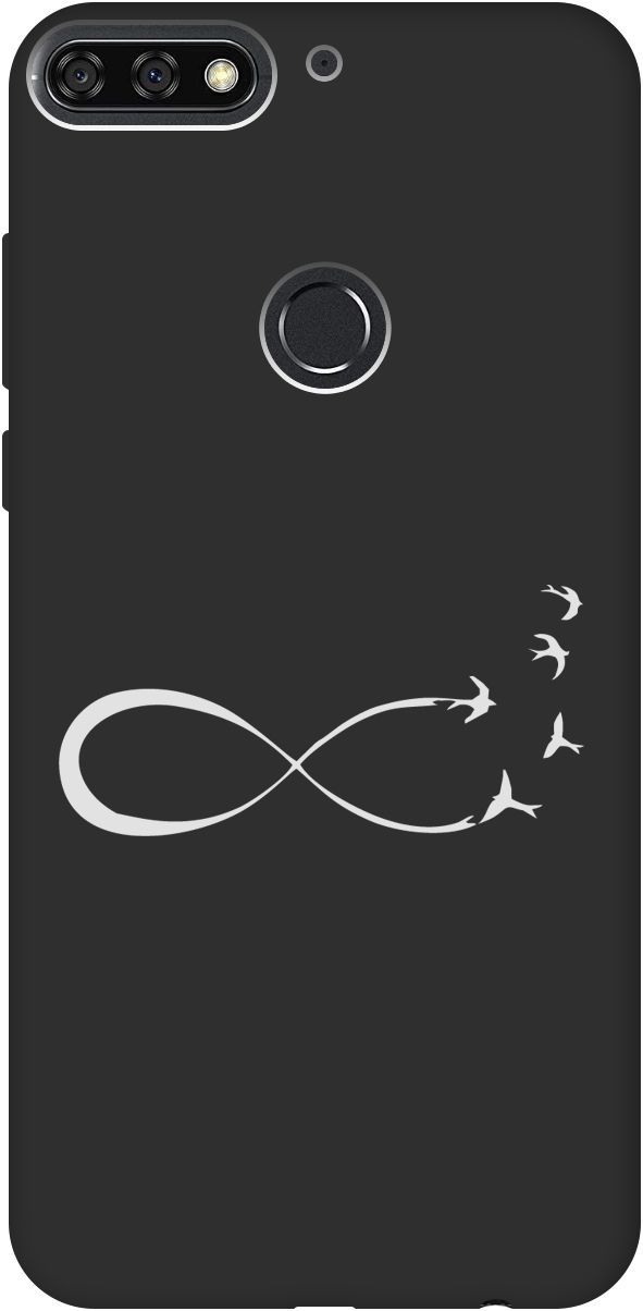 

Чехол на Honor 7C/7A Pro/Huawei Y6 Prime (2018) "Infinity W" черный, Черный;серебристый, 8392