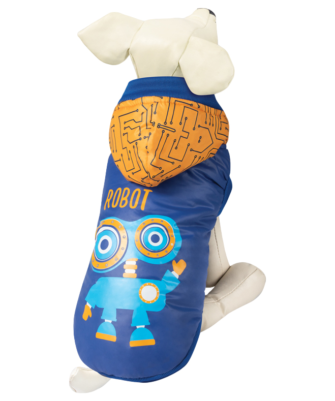 Попона для собак Triol Робот XS размер 20 см утепленная синий-желтый
