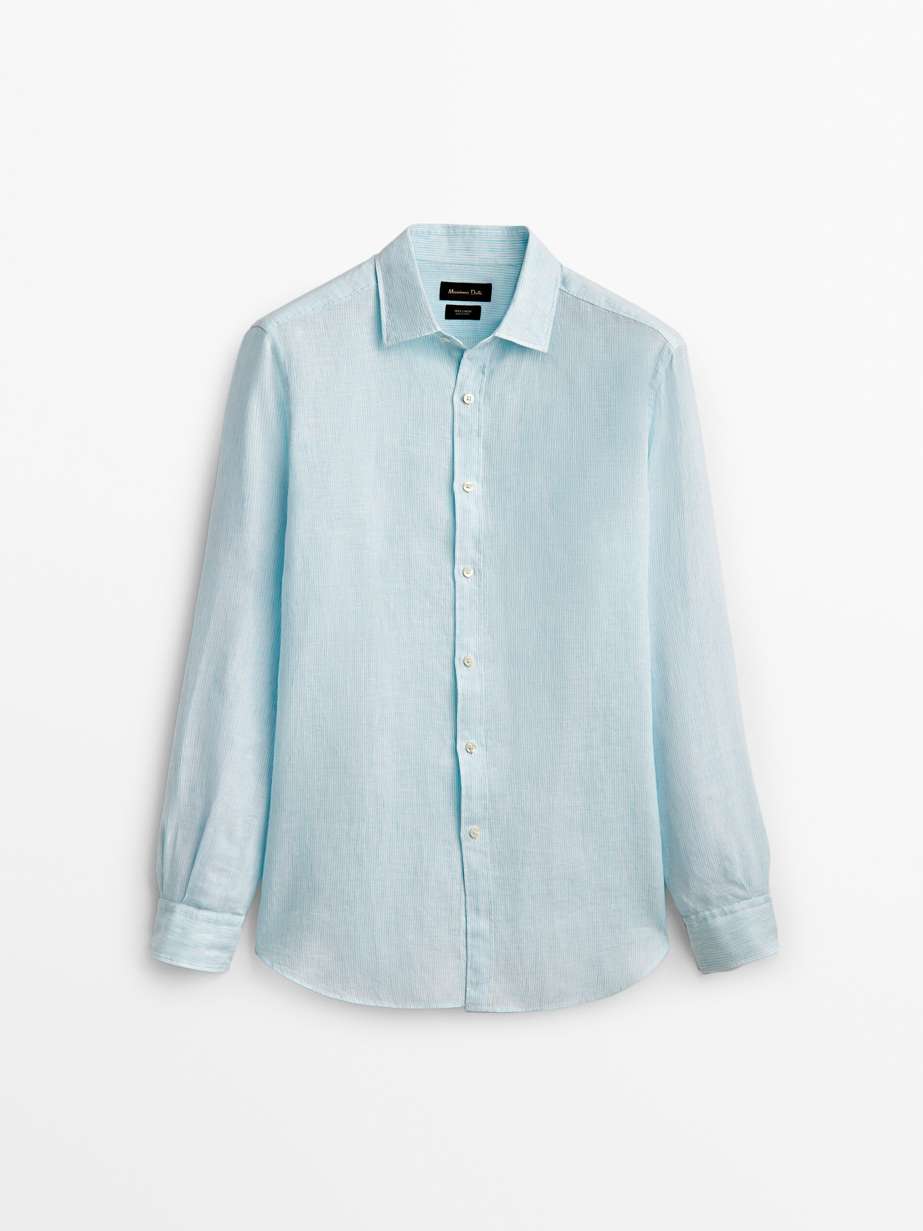 

Рубашка мужская Massimo Dutti 00101301402 бирюзовая M, 00101301402