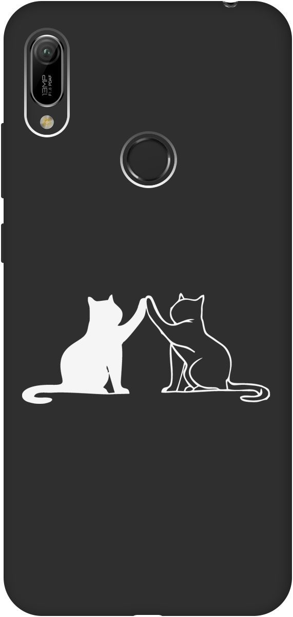

Чехол на Honor 8A/8A Pro/Huawei Y6 (2019)/Y6 Prime (2019) "Cats W" черный, Черный;белый, 8391