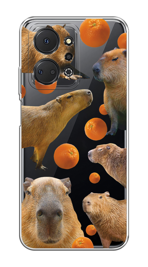 

Чехол на Honor X7A/X7A Plus "Капибара и апельсины", Бежевый;оранжевый, 6120650-1