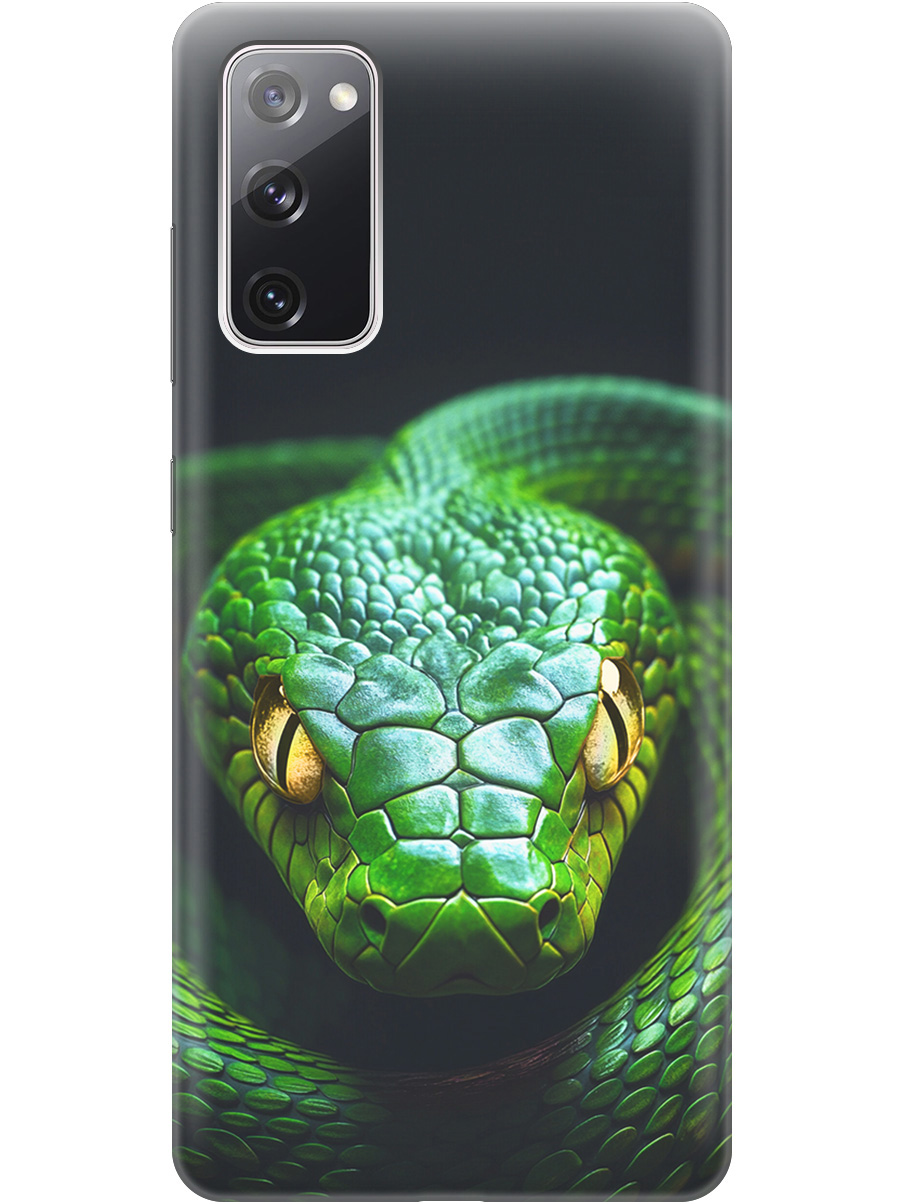 

Силиконовый чехол на Samsung Galaxy S20 FE с принтом "Зеленая змея", Прозрачный;черный;серебристый;зеленый, 723485413