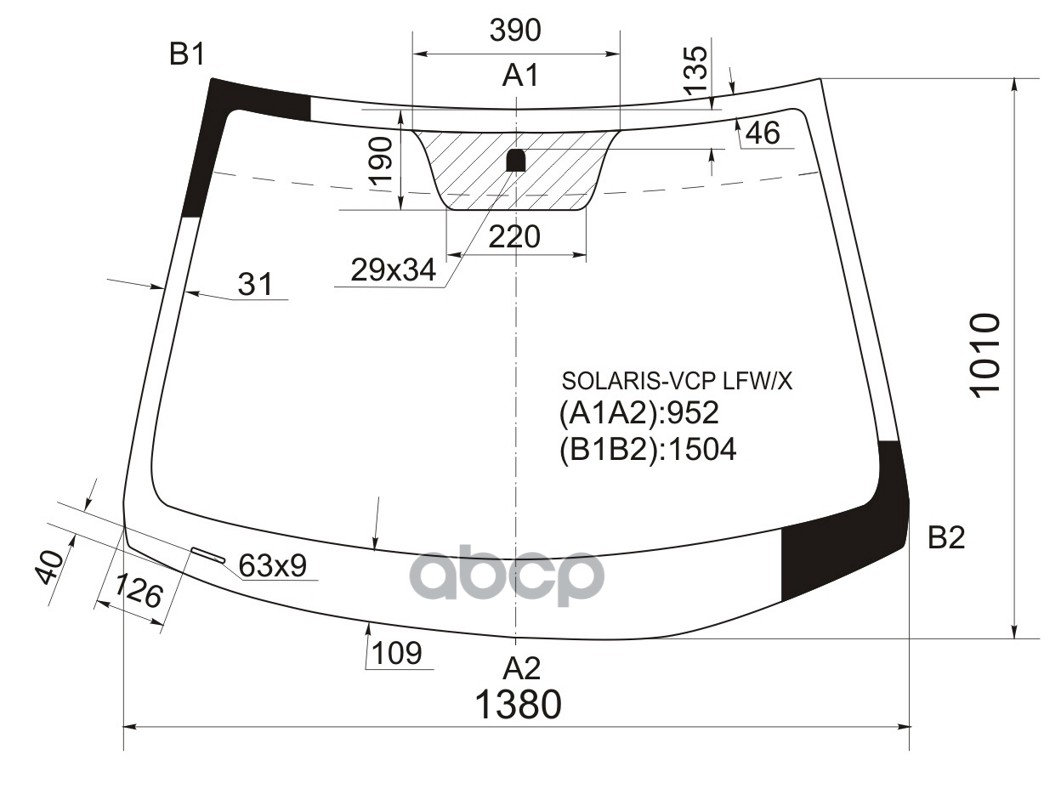 

Стекло Лобовое Hyundai Solaris/Kia Rio 4/5D 10-17 Xyg Арт. Solaris-Vcp Lfw/X