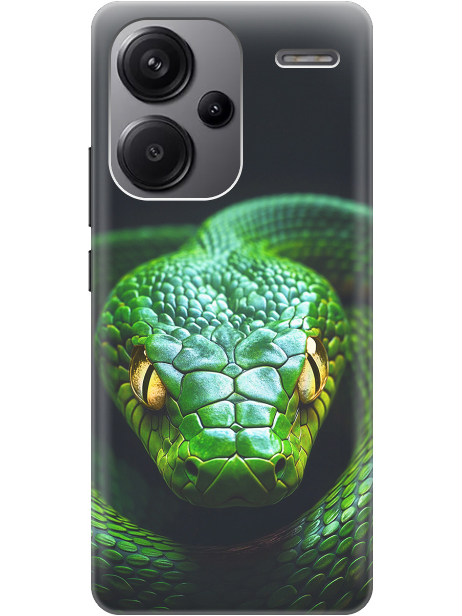 

Силиконовый чехол на Xiaomi Redmi Note 13 Pro + с принтом "Зеленая змея", Прозрачный;черный;серебристый;зеленый, 776589213