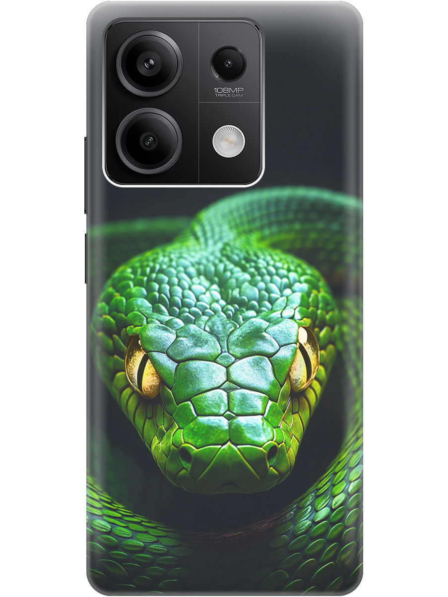 

Силиконовый чехол на Xiaomi Redmi Note 13 5g с принтом "Зеленая змея", Прозрачный;черный;серебристый;зеленый, 776587013