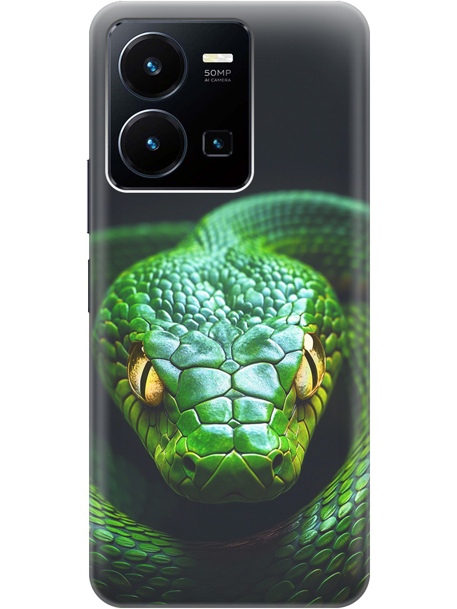 

Силиконовый чехол на Vivo Y35 с принтом "Зеленая змея", Прозрачный;черный;серебристый;зеленый, 743695013