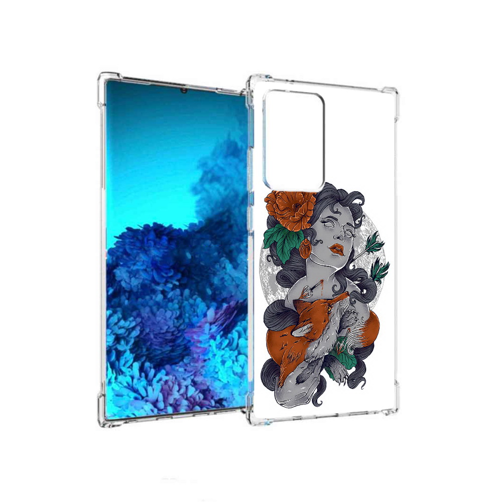 

Чехол MyPads Tocco для Samsung Galaxy Note 20 Ultra темная девушка с лисой, Прозрачный, Tocco