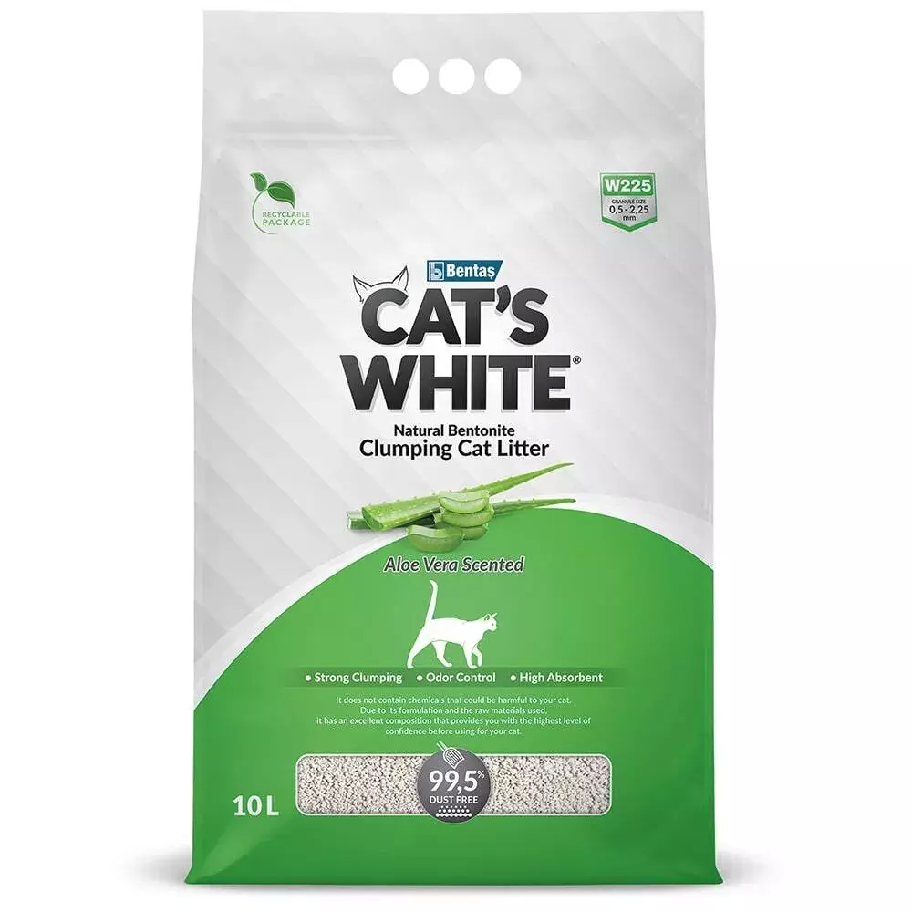 

Комкующийся наполнитель Cat's White Aloe Vera бентонитовый, 10 л