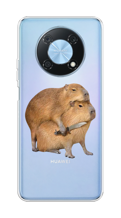 

Чехол на Huawei Nova Y90 "Капибара с ножом", Бежевый, 6109350-1