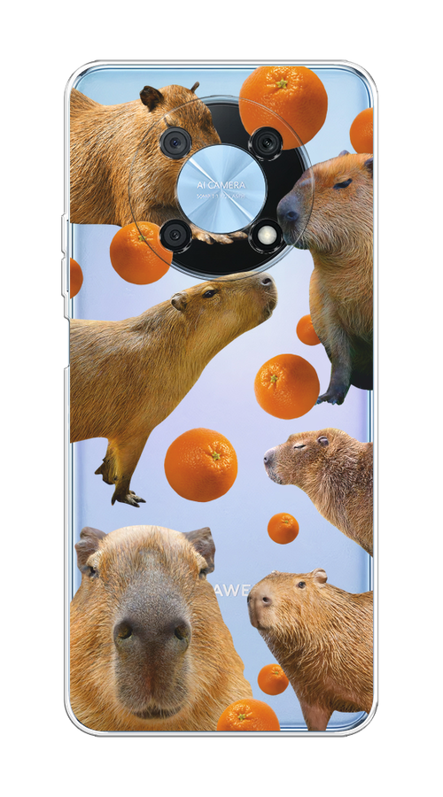 

Чехол на Huawei Nova Y90 "Капибара и апельсины", Бежевый;оранжевый, 6109350-1
