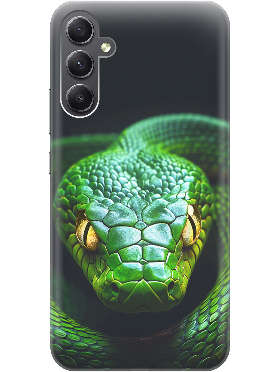 

Силиконовый чехол на Samsung Galaxy A34 5G с принтом "Зеленая змея", Прозрачный;черный;серебристый;зеленый, 769297513