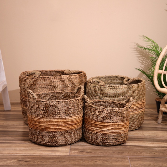 

Корзины плетёные (набор 4 шт) 50,45,40 и 35 см, Коричневый