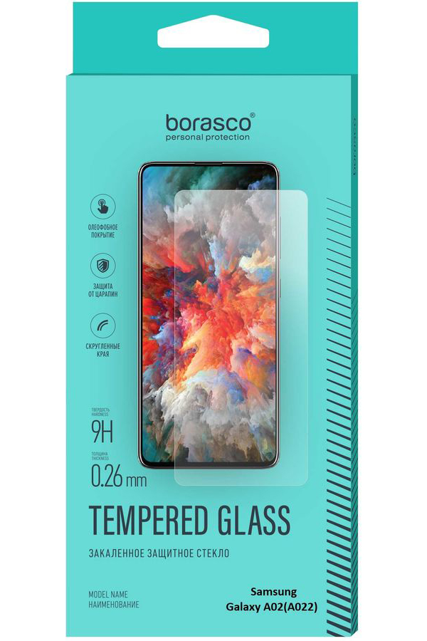 

Защитное стекло BORASCO для Samsung Galaxy A02 антиблик, 1 шт, прозрачный 39930