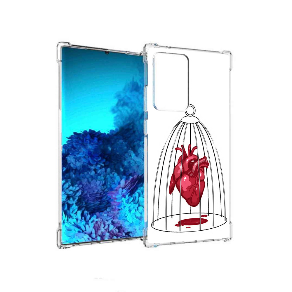 

Чехол MyPads Tocco для Samsung Galaxy Note 20 Ultra сердце в клетке (PT151896.552.597), Прозрачный, Tocco