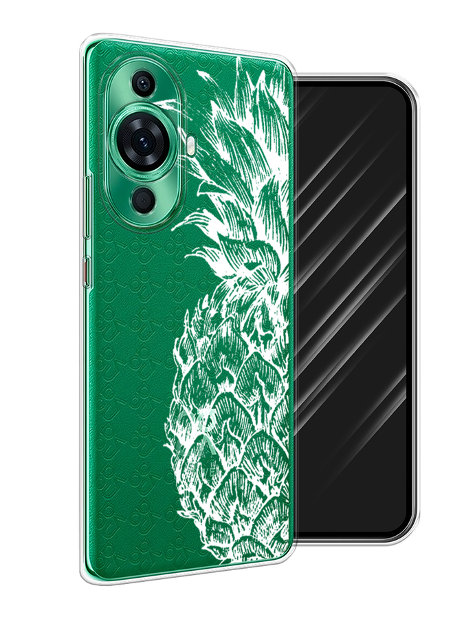 

Чехол Awog на Huawei Nova 11 Pro "Ананас графика белая", Белый, 6121350-10