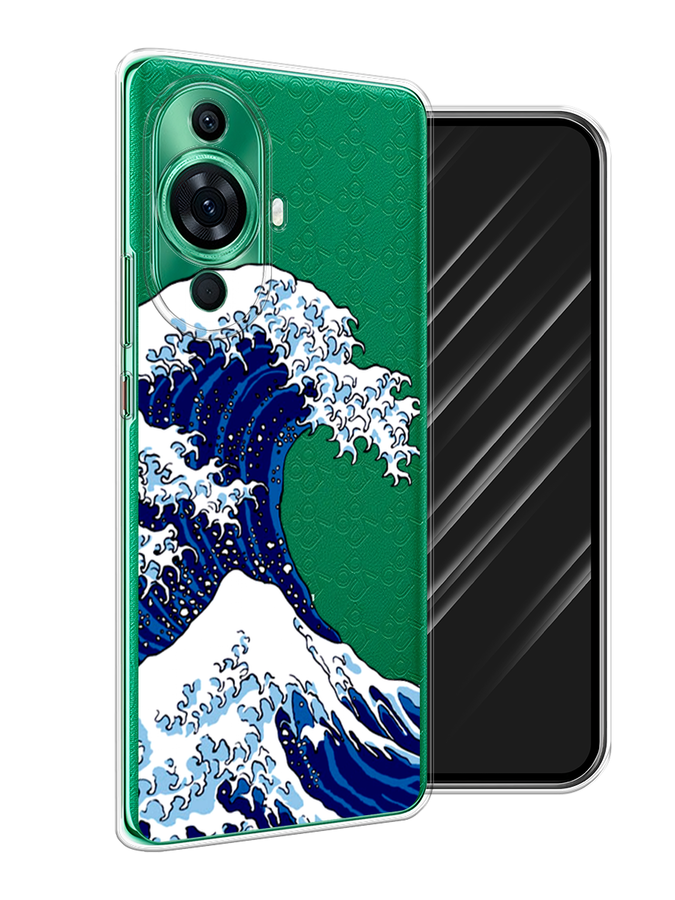 

Чехол Awog на Huawei Nova 11 Pro "Волна в Канагаве", Синий;белый, 6121350-4